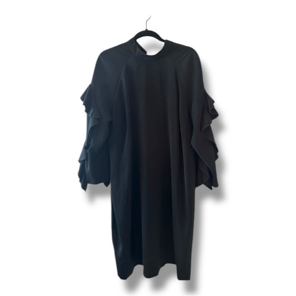 Eloquii Plus Size Black Dress with Ruffled Sleeves - Picture 2 of 9